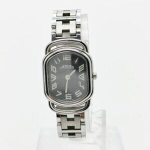 Hermes Watch RA1.210 19mm Women's Black X Silver 629-092725